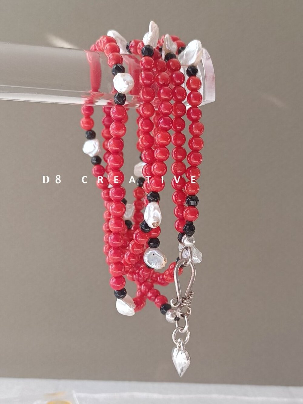 Fresh water pearl with red coral 3 style for wearing necklance & Bracelet